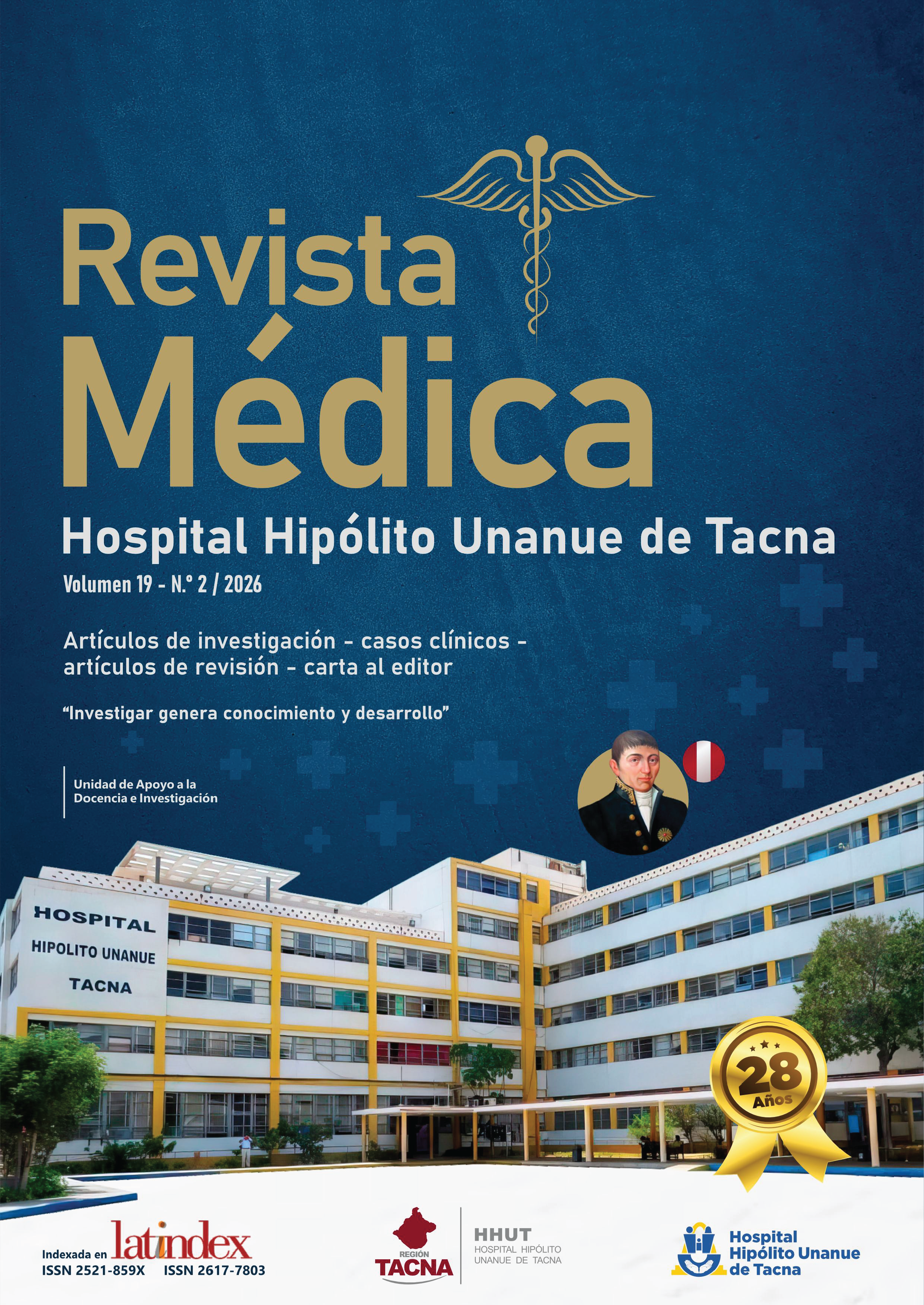                     Ver Vol. 19 Núm. 2 (2026): REVISTA MEDICA HOSPITAL HIPOLITO UNANUE DE TACNA
                